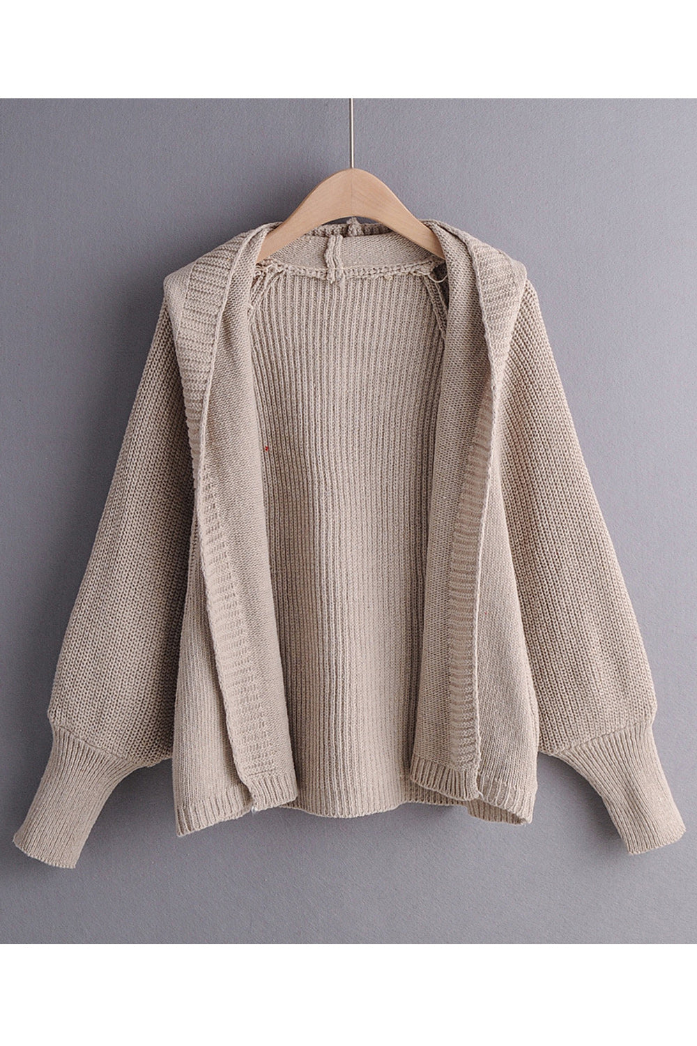 Women Solid Pattern Knitted Style Long Sleeve Warm Hoodie