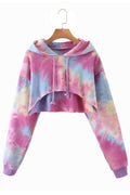 Women Splendid Easy Long Sleeve Tie Dye Print Fashionable Hoodie