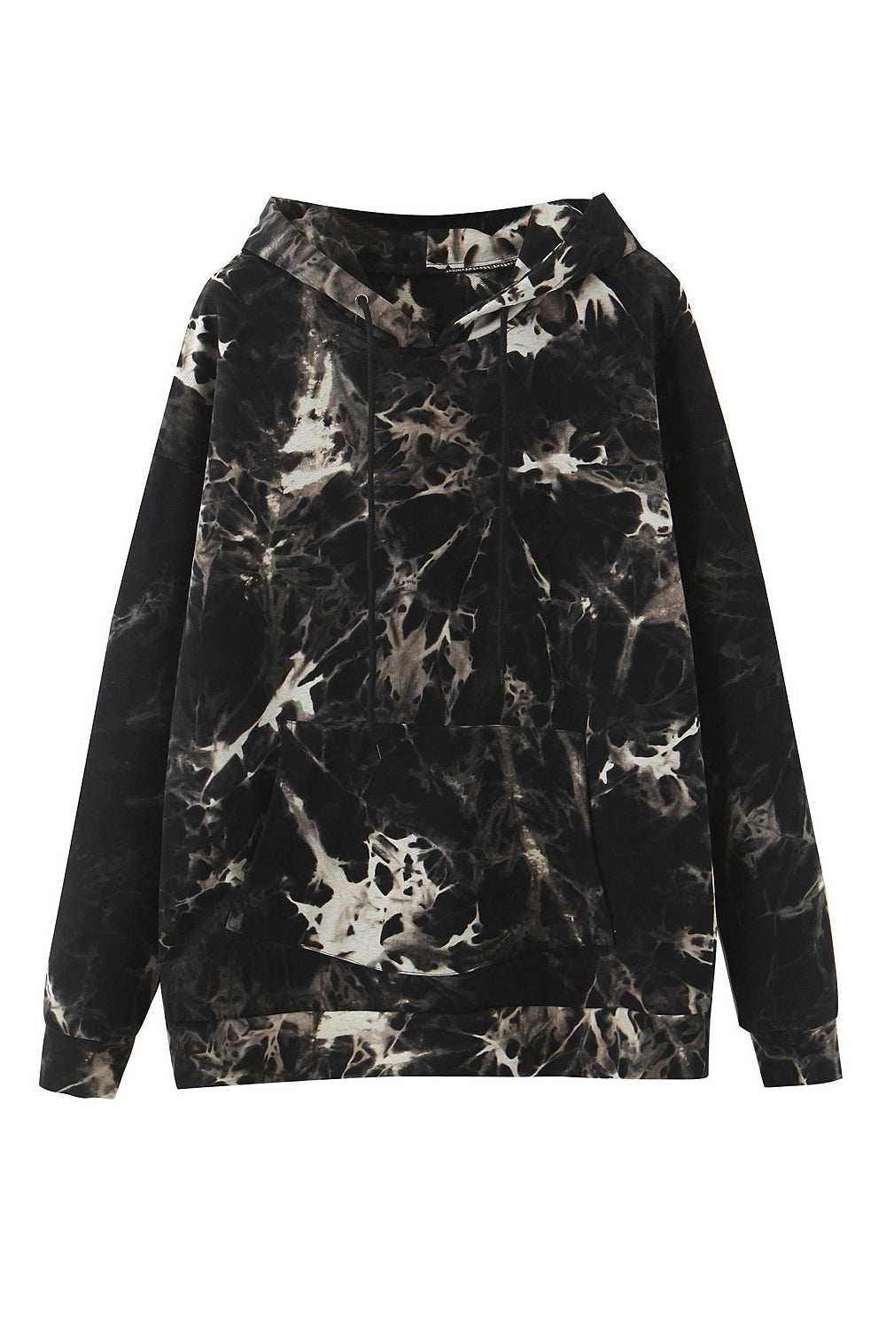 Women Casual Loose Fit Tie Dye Printed Hat Neck Hoodie