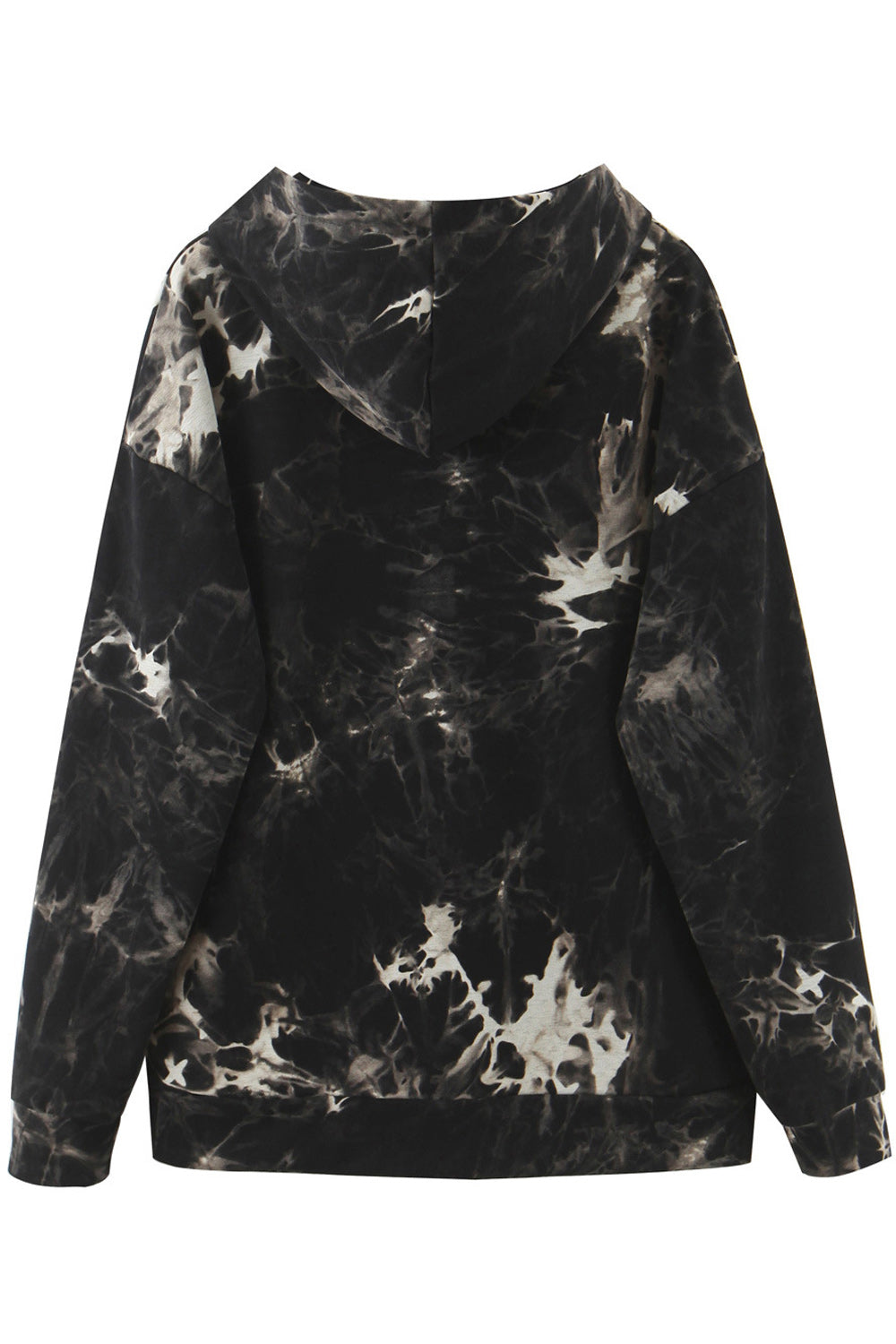 Women Casual Loose Fit Tie Dye Printed Hat Neck Hoodie