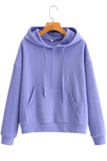 Women Solid Color Adjustable Hat Loose Fit Warm Hoodie