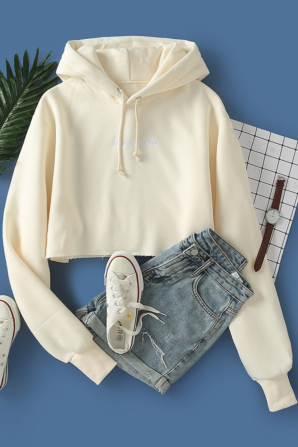 Women Loose Hat Neck Short Body Modern Styled Hoodie