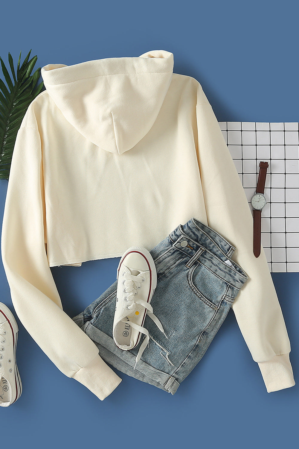 Women Loose Hat Neck Short Body Modern Styled Hoodie
