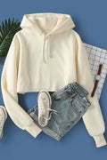Women Loose Hat Neck Short Body Modern Styled Hoodie