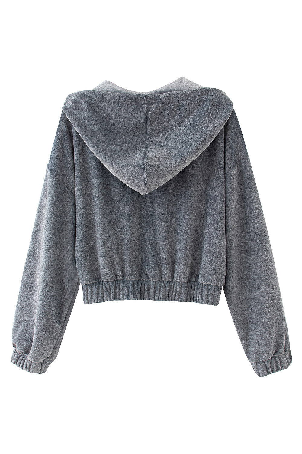 Women Zipper Closure Elasticated Hem Long Sleeve Stylish Hoodie