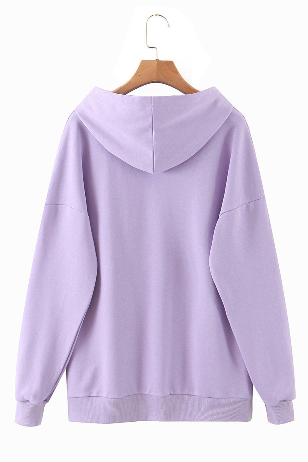 Women Printed Style Long Sleeve Ribbed Cuff Elegant Hoodie
