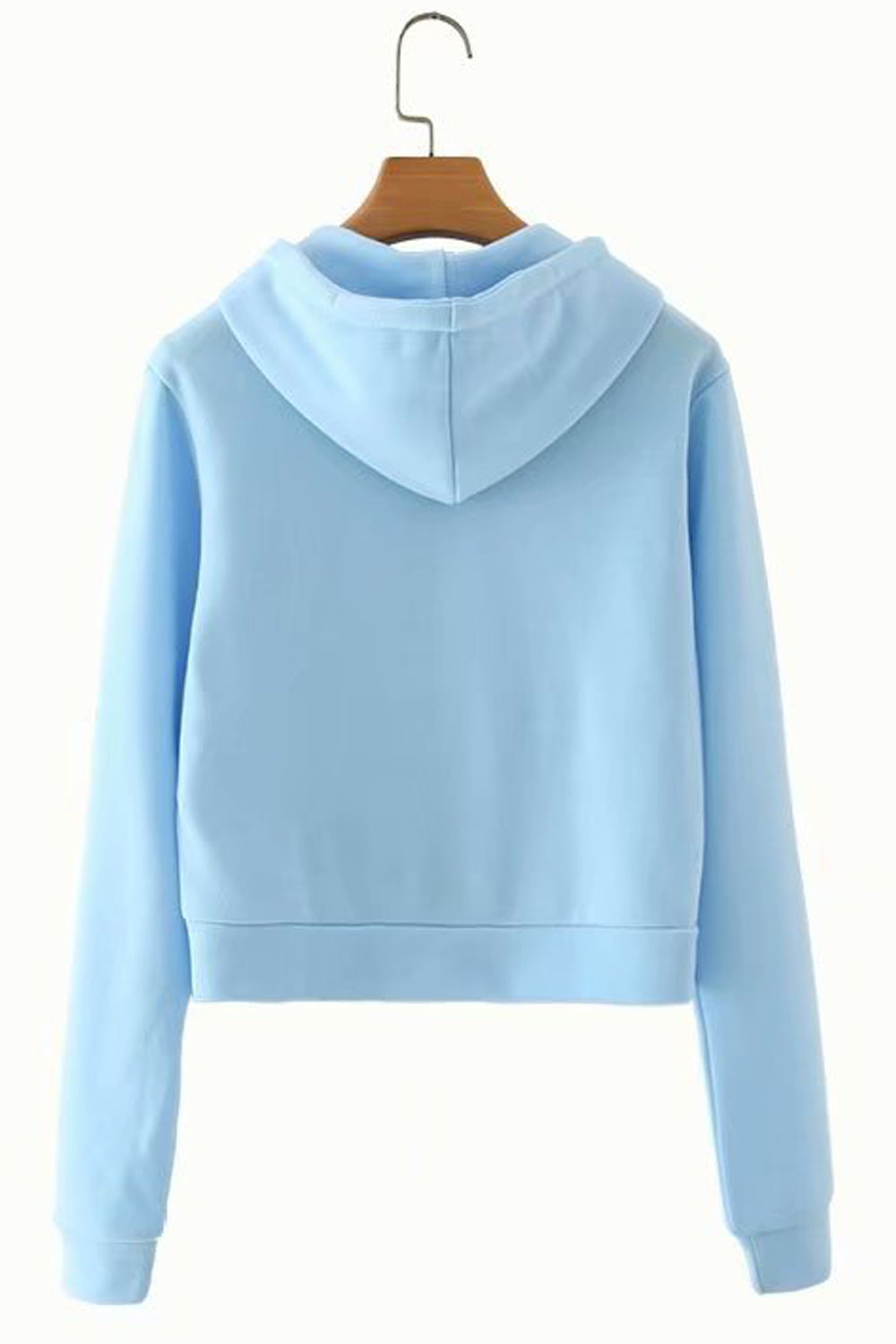 Women Elegant Solid Pattern Pocket Style Long Sleeve Warm Autumn Hoodie