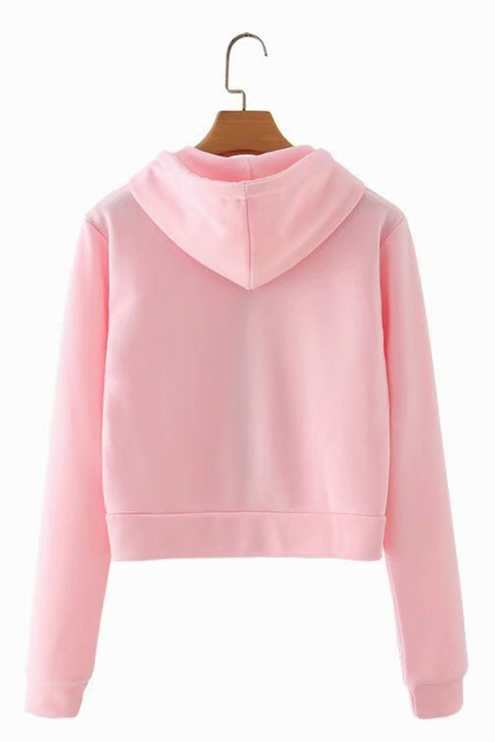 Women Elegant Solid Pattern Pocket Style Long Sleeve Warm Autumn Hoodie