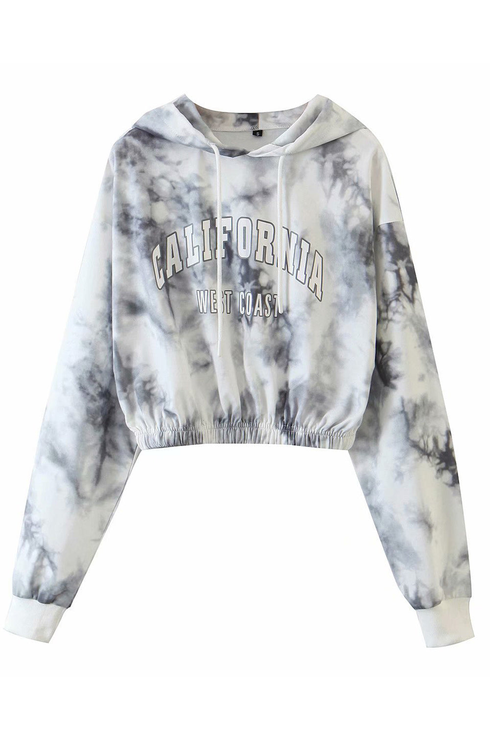 Women Letter Printed Elasticated Hem Long Sleeve Warm Hoodie