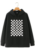 Women Elasticated Cuff Elegant Printed Style Warm Hoodie