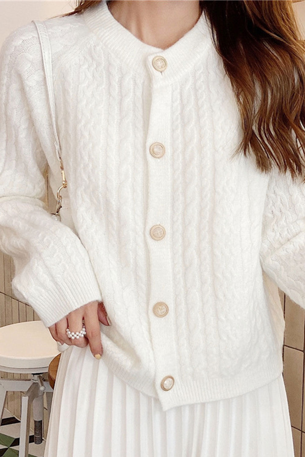 Women Solid Button Down Full Sleeve Modern Cardigan