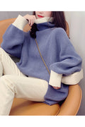 Women Tremendous Solid Colored Pullover Round Neck Long Sleeve Warm & Thick Sweater