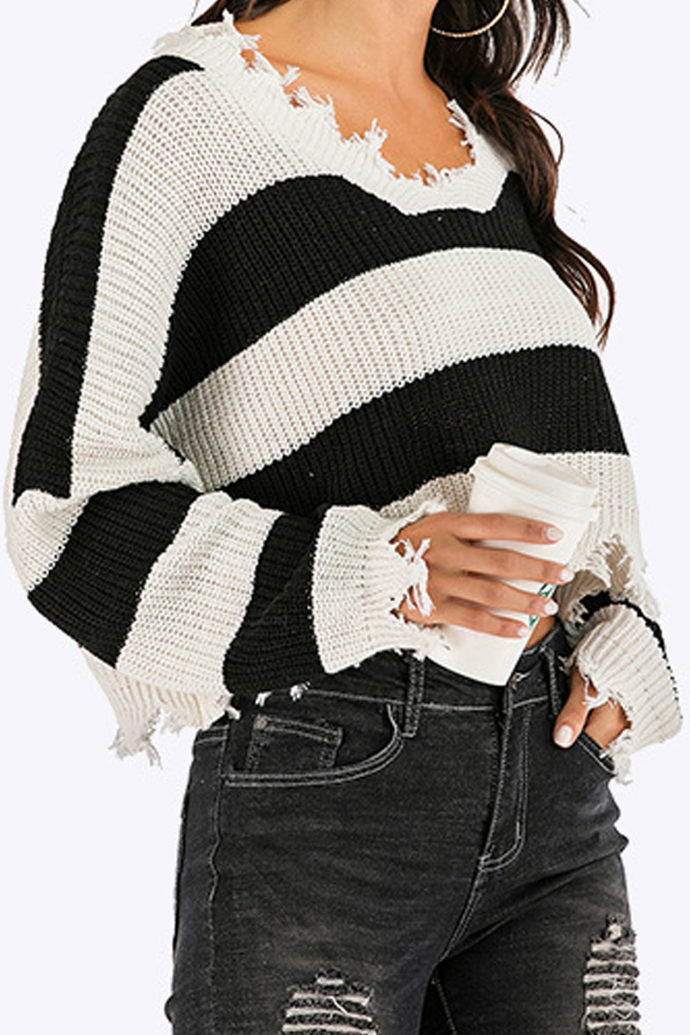 Women Round Neck Warm Cropped Length Winter Sweater