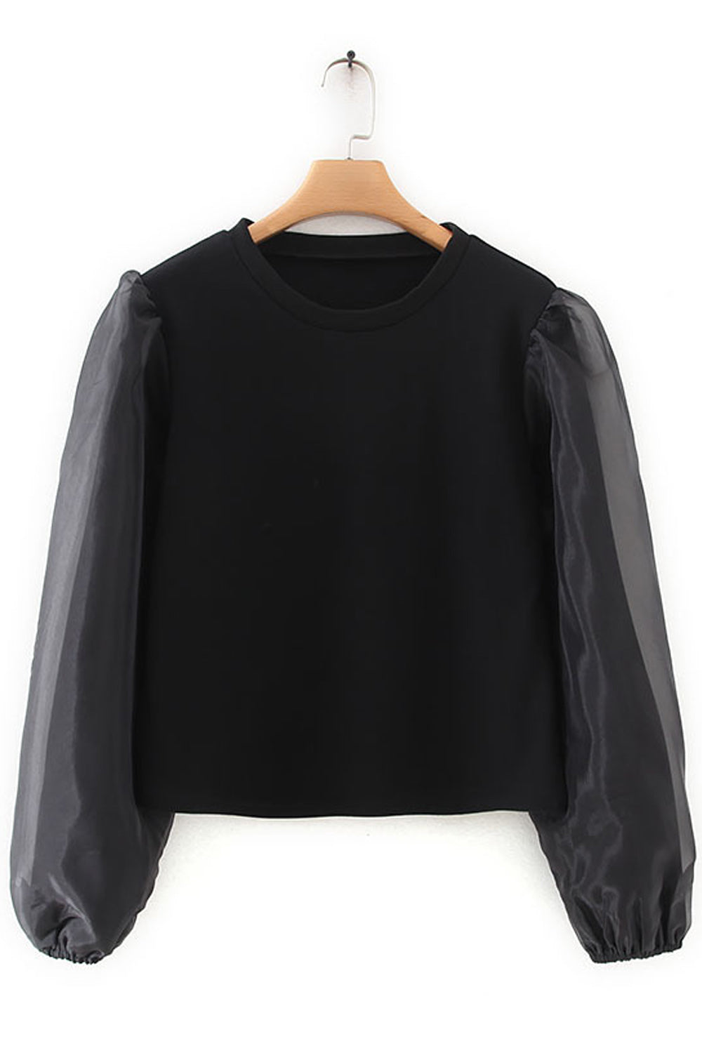 Women Round Neck Lantern Long Sleeve Comfortable Sweatshirt