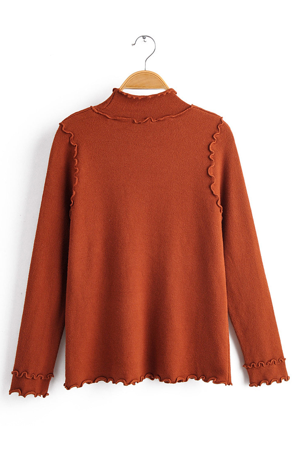 Women Fashion High Neck Long Sleeve Stretchable Warm Sweatshirt
