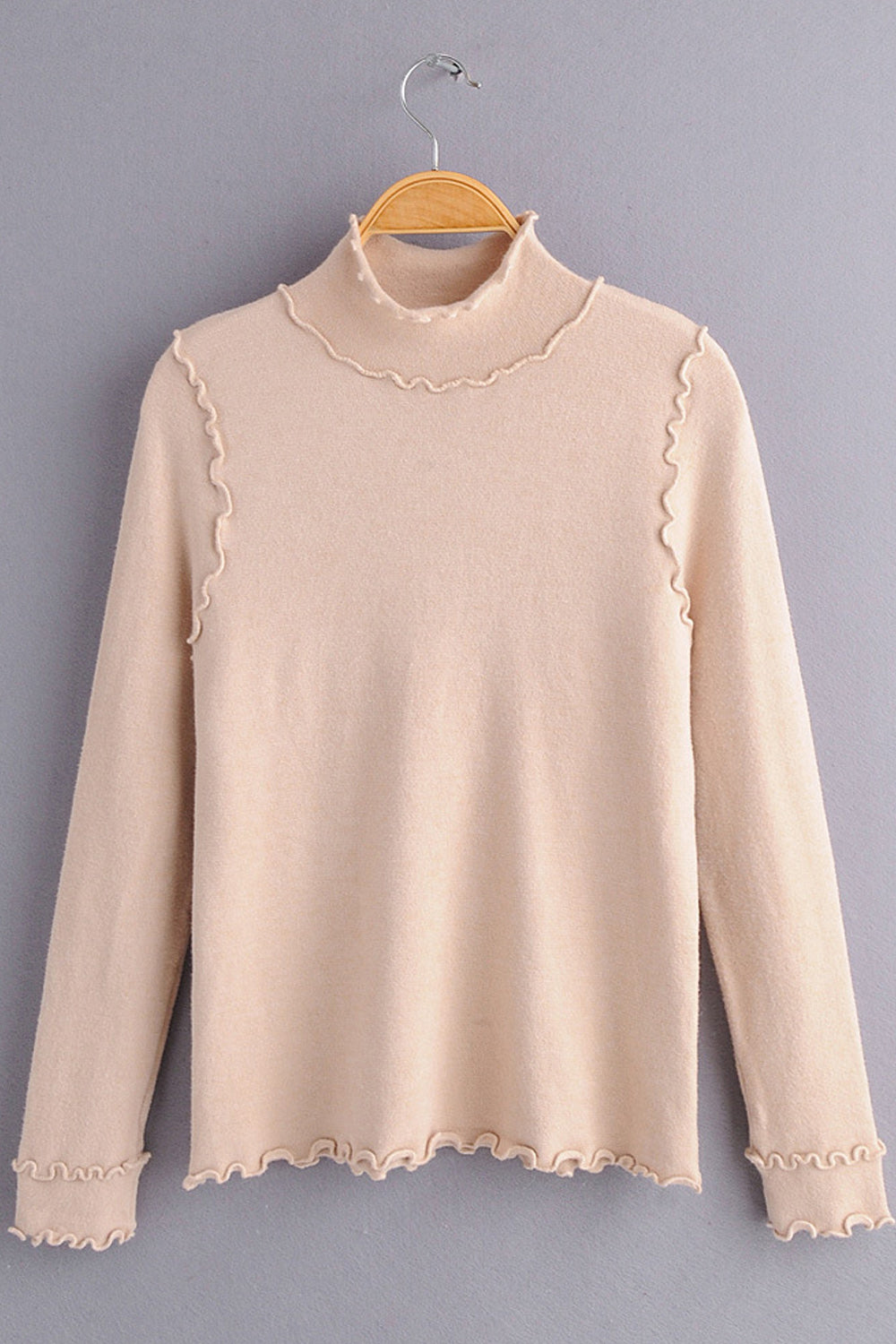 Women Fashion High Neck Long Sleeve Stretchable Warm Sweatshirt