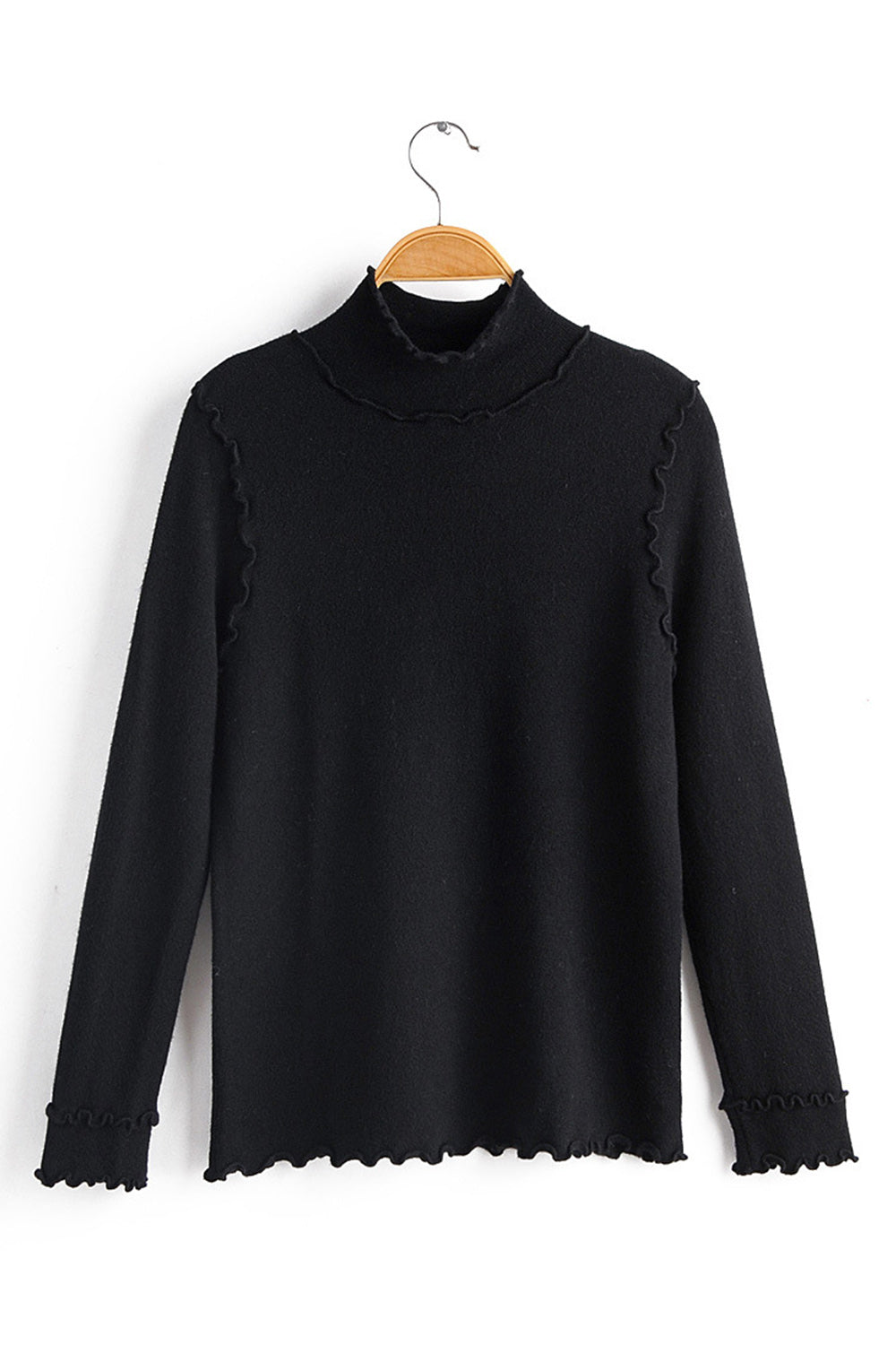 Women Fashion High Neck Long Sleeve Stretchable Warm Sweatshirt