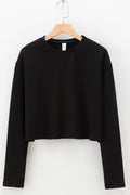 Women Soft Cozy Long Sleeve Round Neck Easy Solid Colored Elegant Sweatshirt