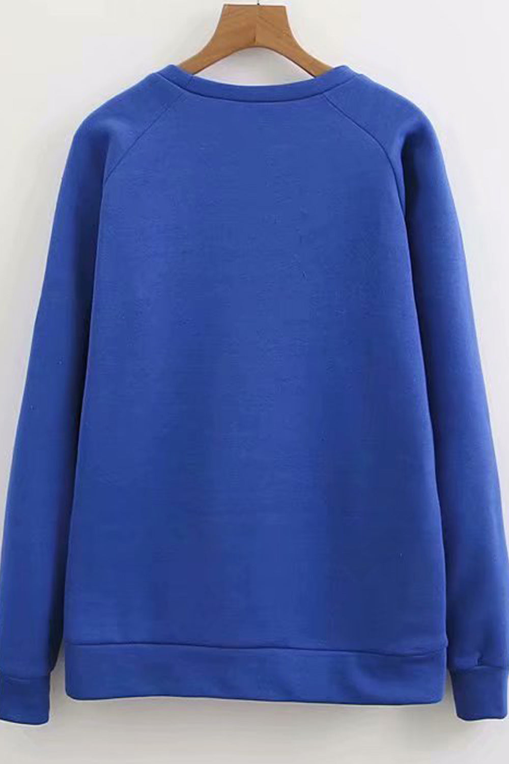 Women Comfy Round Neck Ribbed Cuff Long Sleeve Breathable Sweatshirt