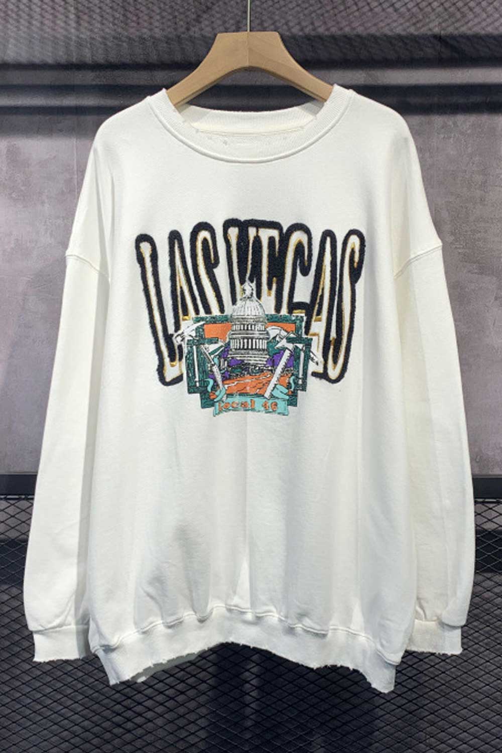 Women Classy Letter Embroidered Long Sleeve Round Neck Easy Stylish Sweatshirt