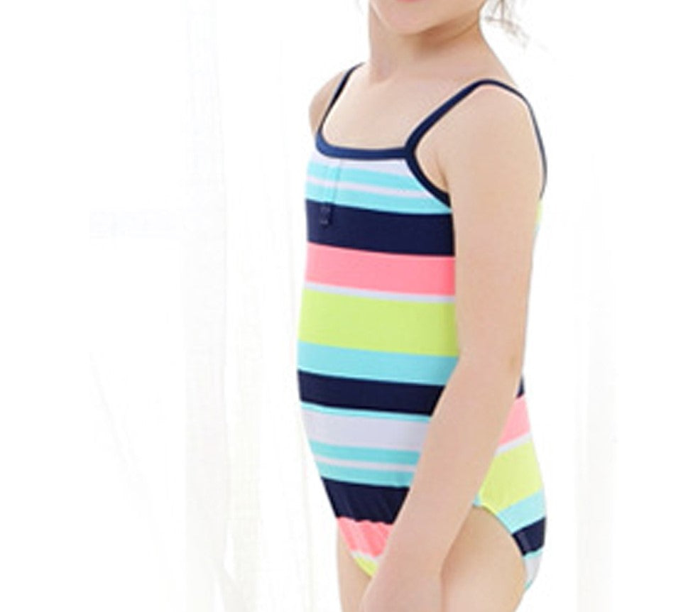 Baby Girls Cute Multi Colors Striped Pattern One Piece swimsuit