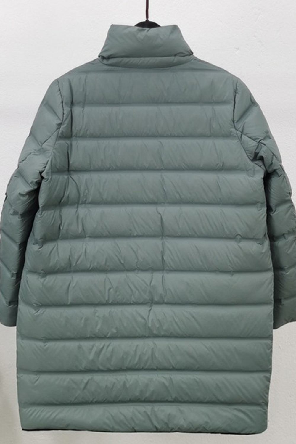 Women Solid Colored Flap Pocket Long Sleeve Stand Collar Padded Jacket