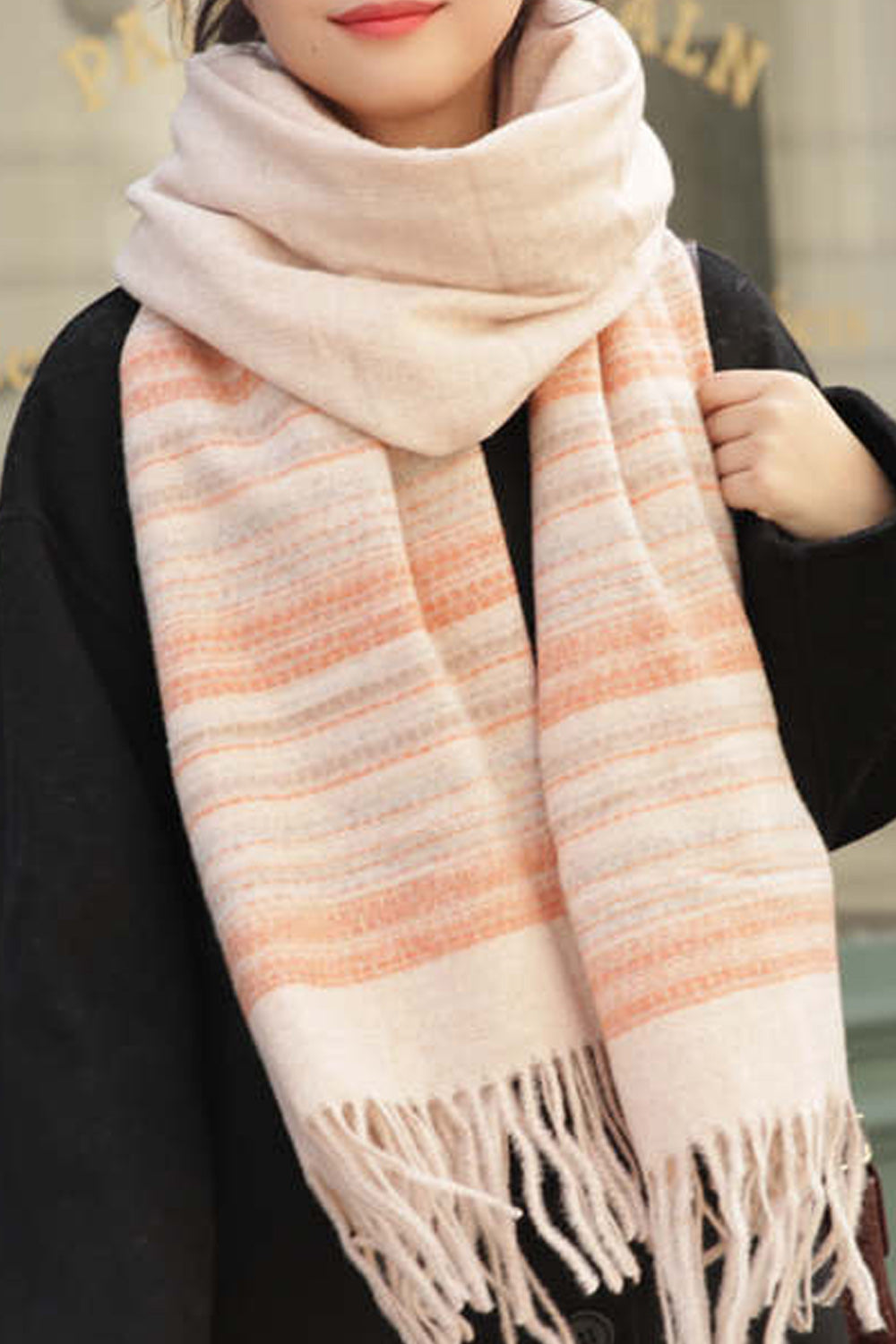 Women Beautiful Casual Solid Pattern Warm Thick Muffler