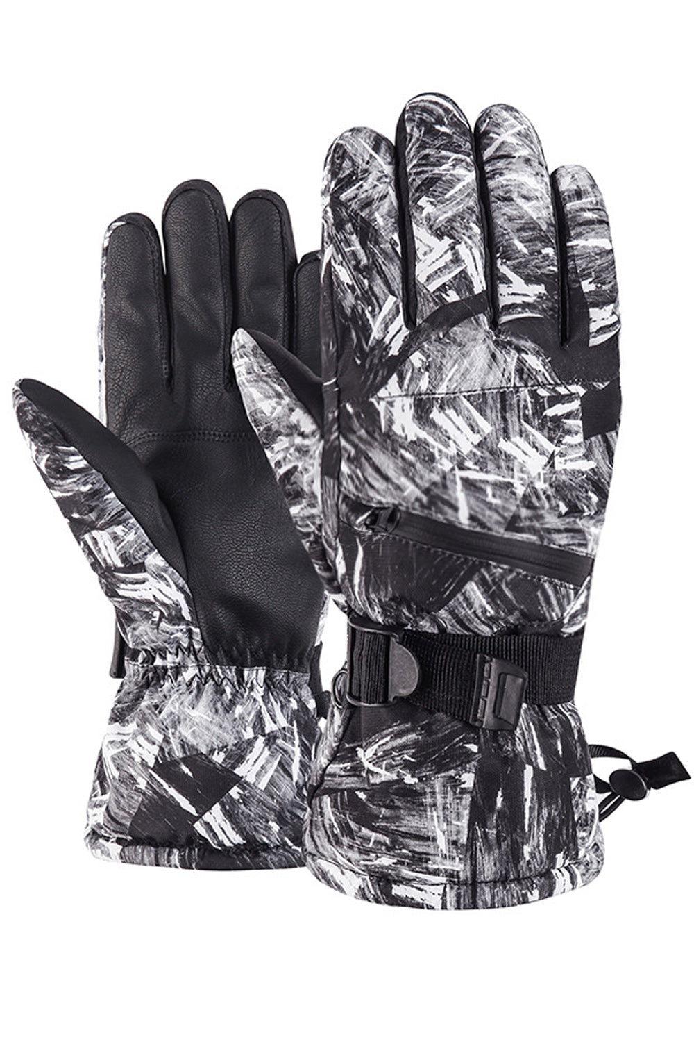 Women Windproof Waterproof Graffiti Printed Warm Ski Gloves