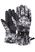 Women Windproof Waterproof Graffiti Printed Warm Ski Gloves