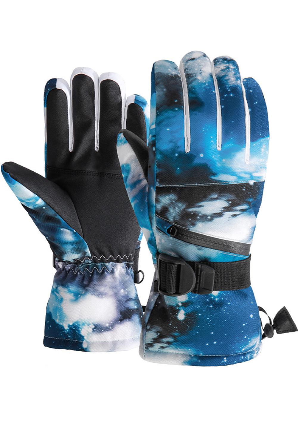 Women Windproof Waterproof Graffiti Printed Warm Ski Gloves