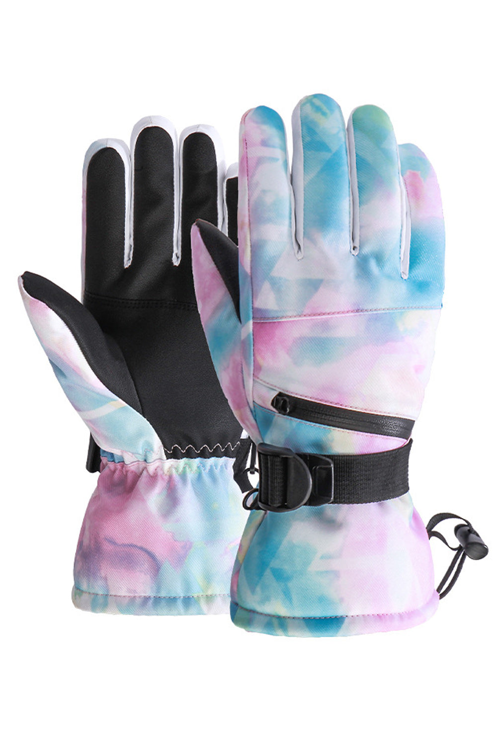 Women Windproof Waterproof Graffiti Printed Warm Ski Gloves