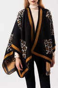 Women Leopard Printed Cashmere Cozy Casual Winter Shawl