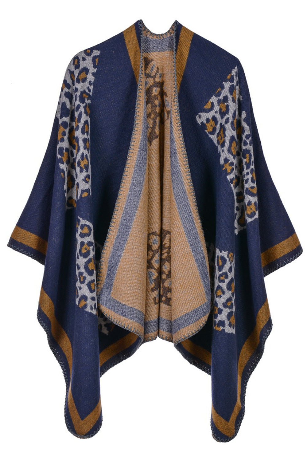 Women Leopard Printed Cashmere Cozy Casual Winter Shawl
