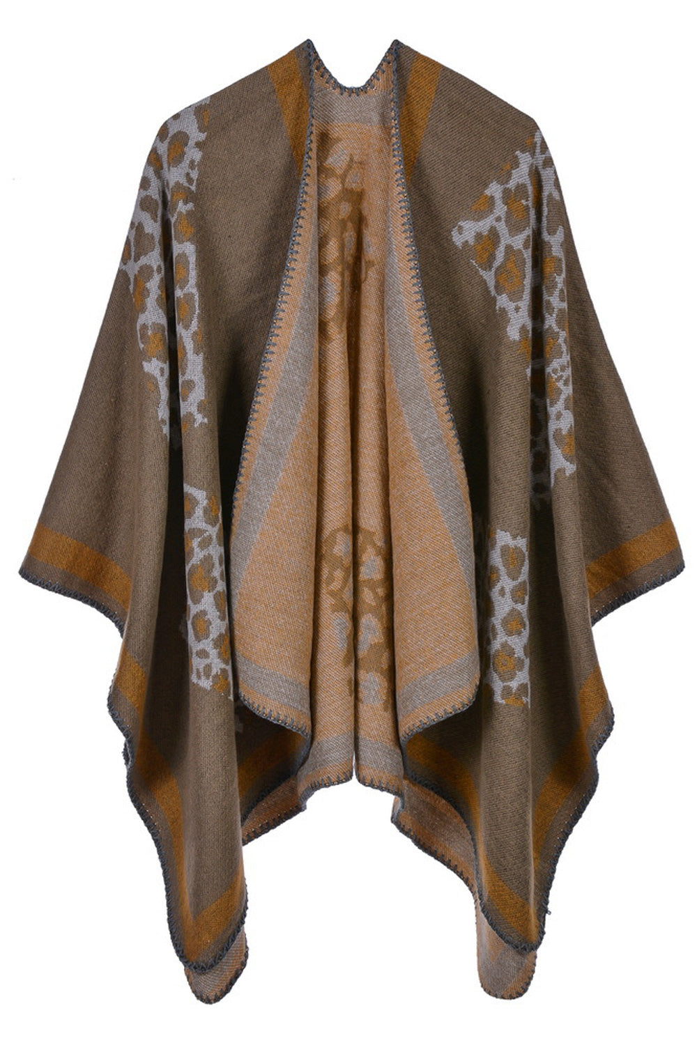 Women Leopard Printed Cashmere Cozy Casual Winter Shawl