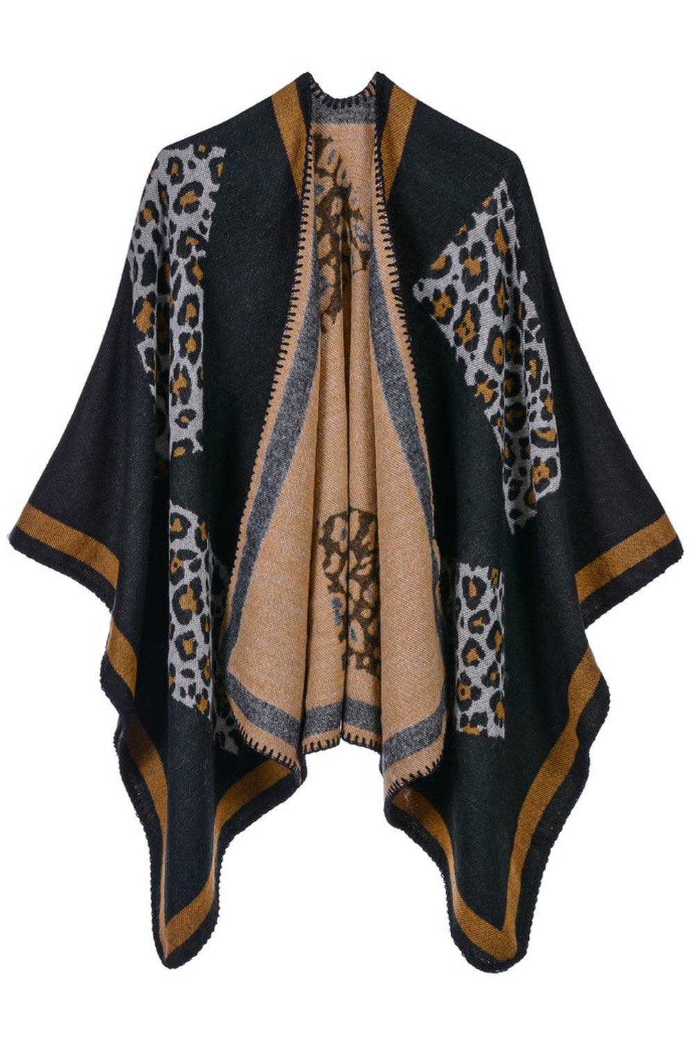 Women Leopard Printed Cashmere Cozy Casual Winter Shawl