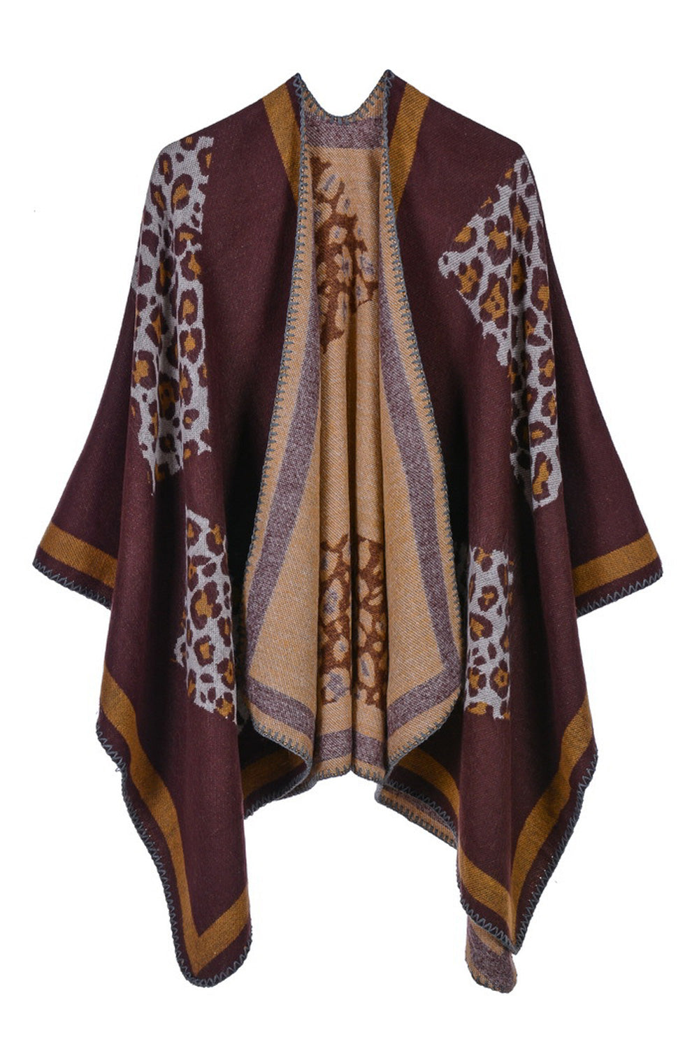 Women Leopard Printed Cashmere Cozy Casual Winter Shawl