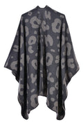 Women Stylish Leopard Printed Solid Colored Cozy Soft Shawl