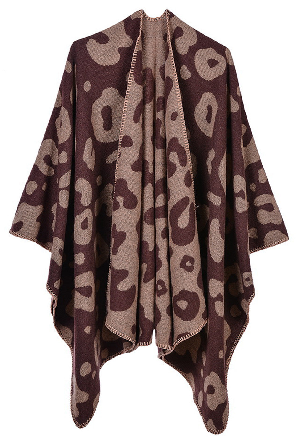 Women Stylish Leopard Printed Solid Colored Cozy Soft Shawl