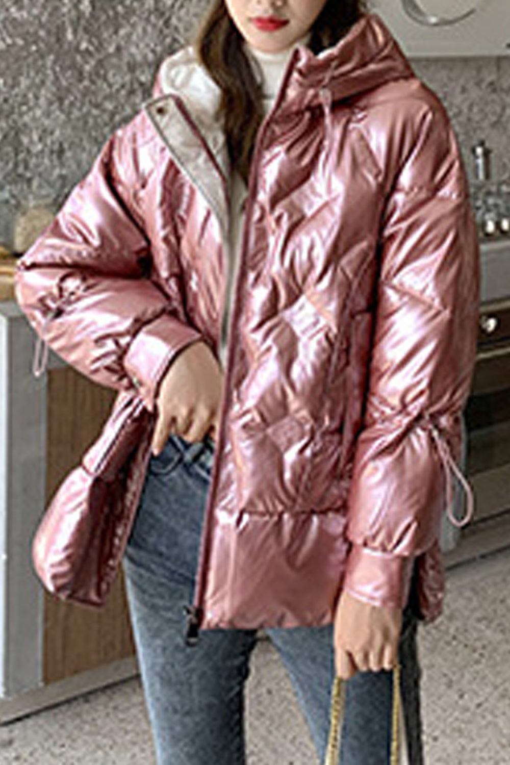 Women Warm Long Sleeve Charming Hooded Style Winter Padded Jacket