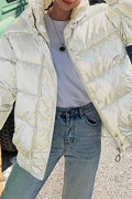 Women Fashionable Long Sleeve Easy Zipper Closure Winter Padded Jacket