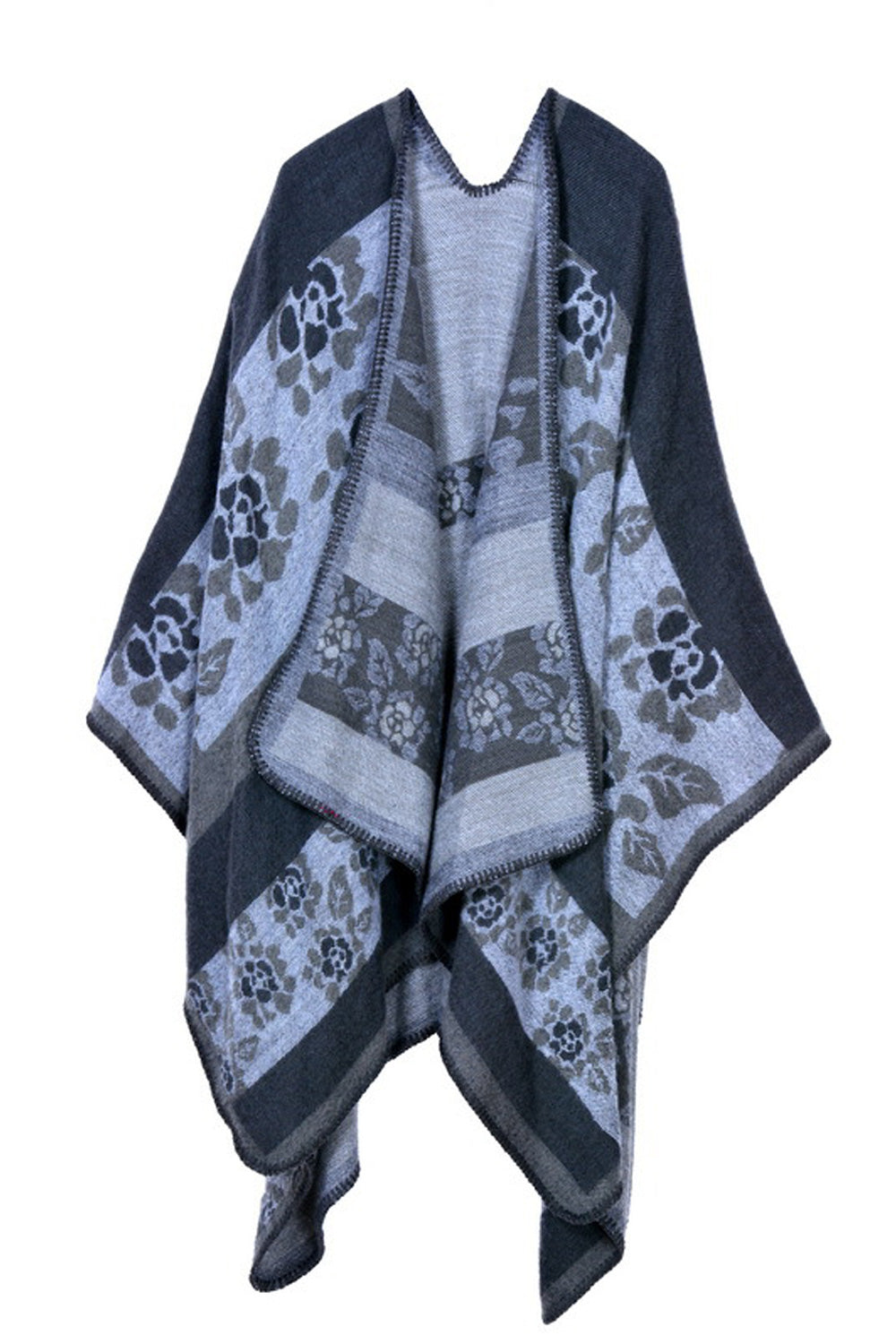 Women Fashionable Flower Printed Cashmere Warm Casual Shawl