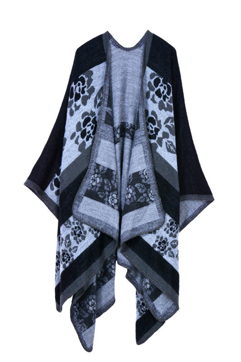 Women Fashionable Flower Printed Cashmere Warm Casual Shawl