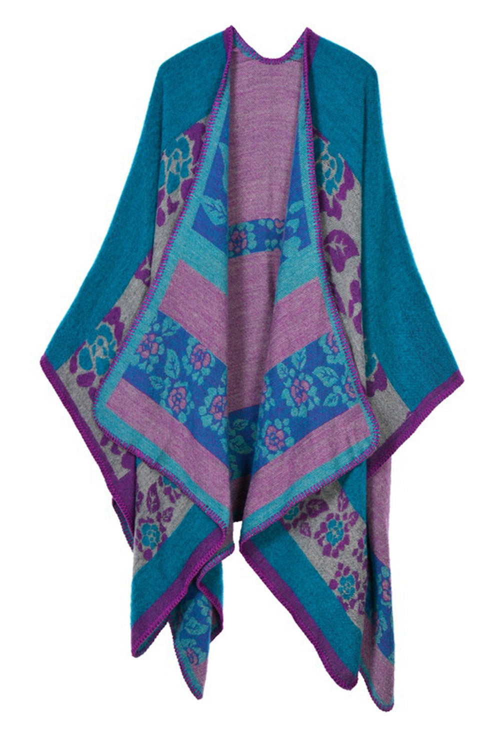 Women Fashionable Flower Printed Cashmere Warm Casual Shawl