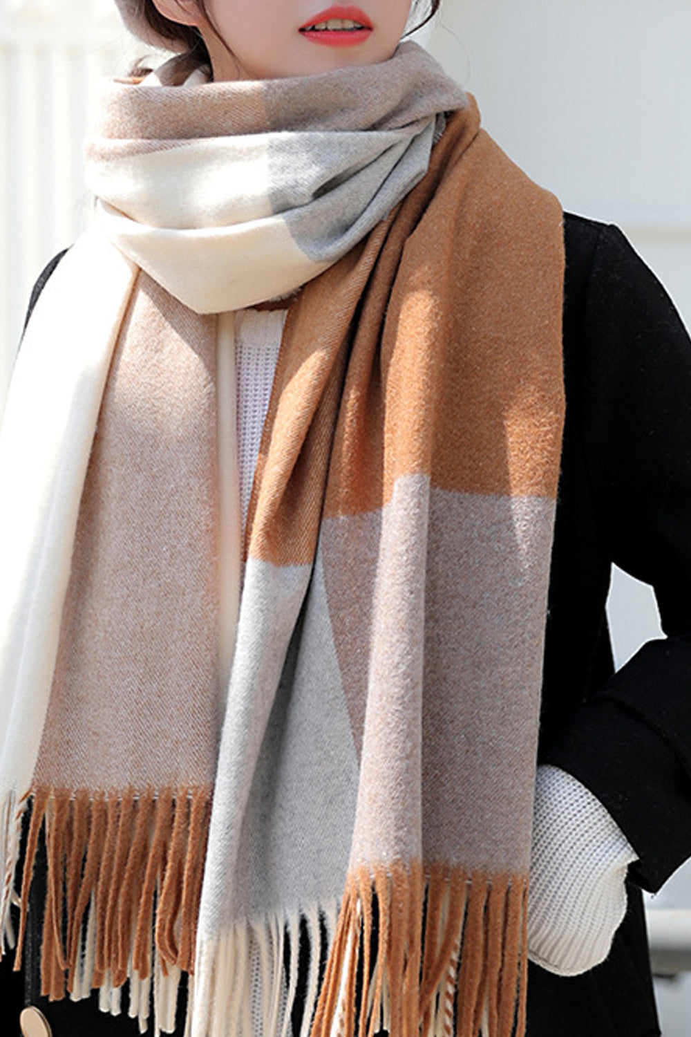 Women Cute Tassel Decorated Warm Comfortable Muffler