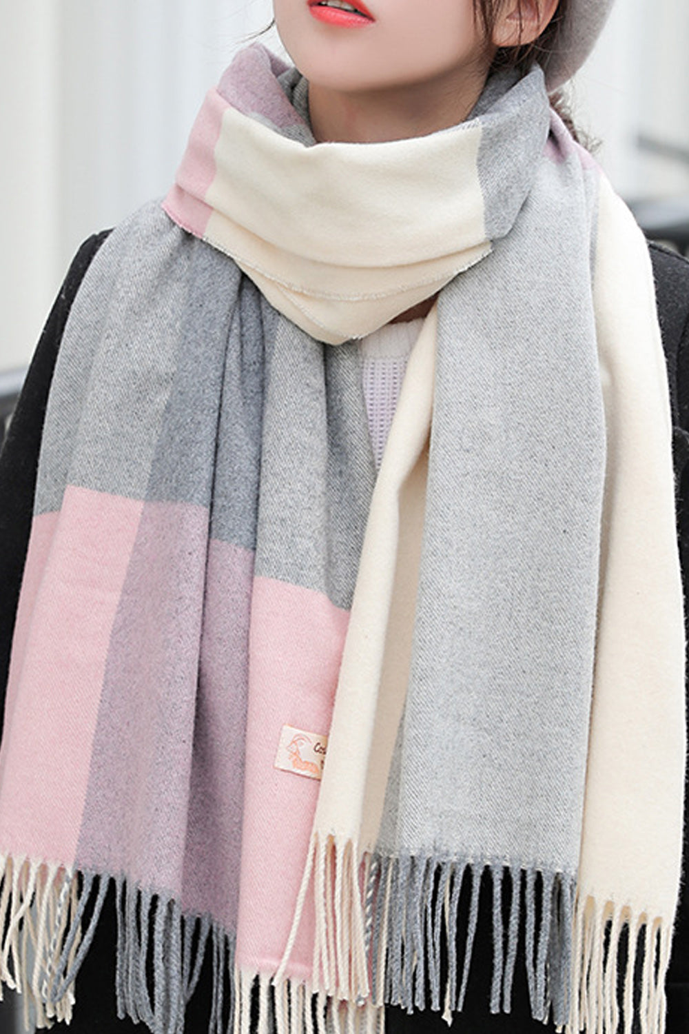 Women Cute Tassel Decorated Warm Comfortable Muffler