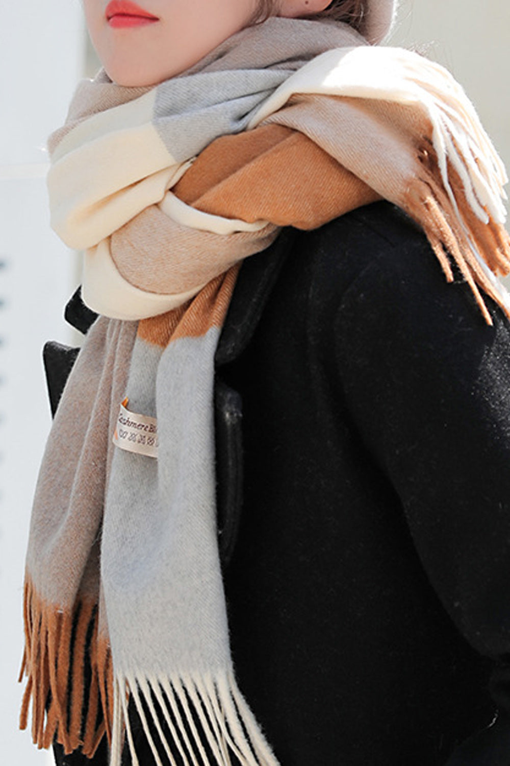 Women Cute Tassel Decorated Warm Comfortable Muffler