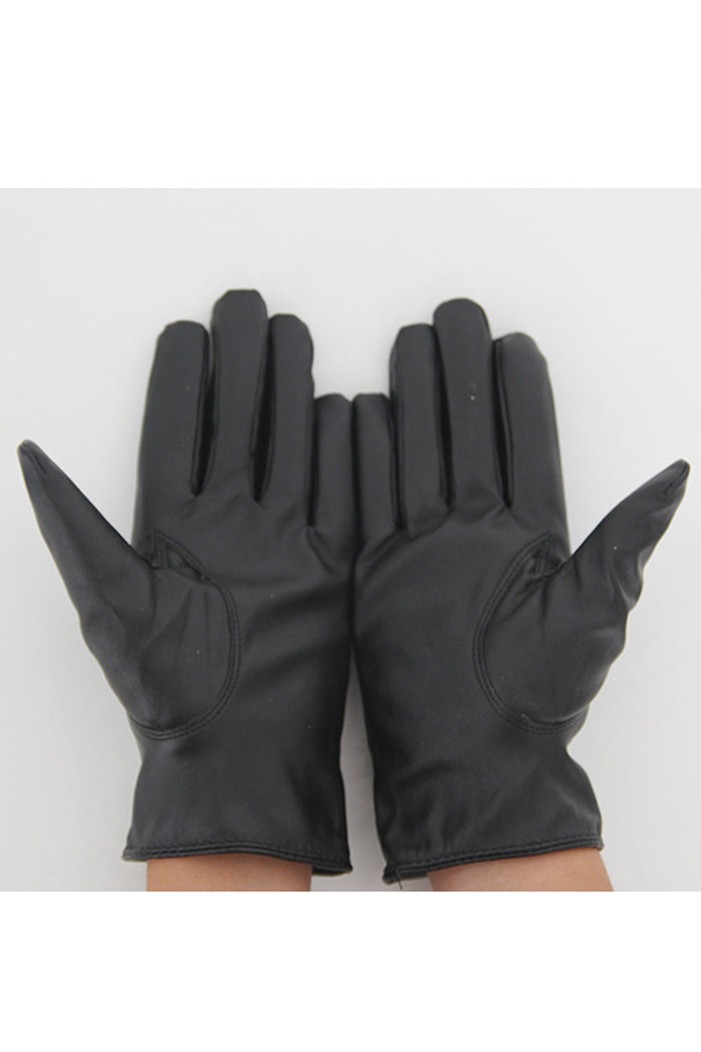 Women Beautiful Hairball Decoration Warm PU Gloves
