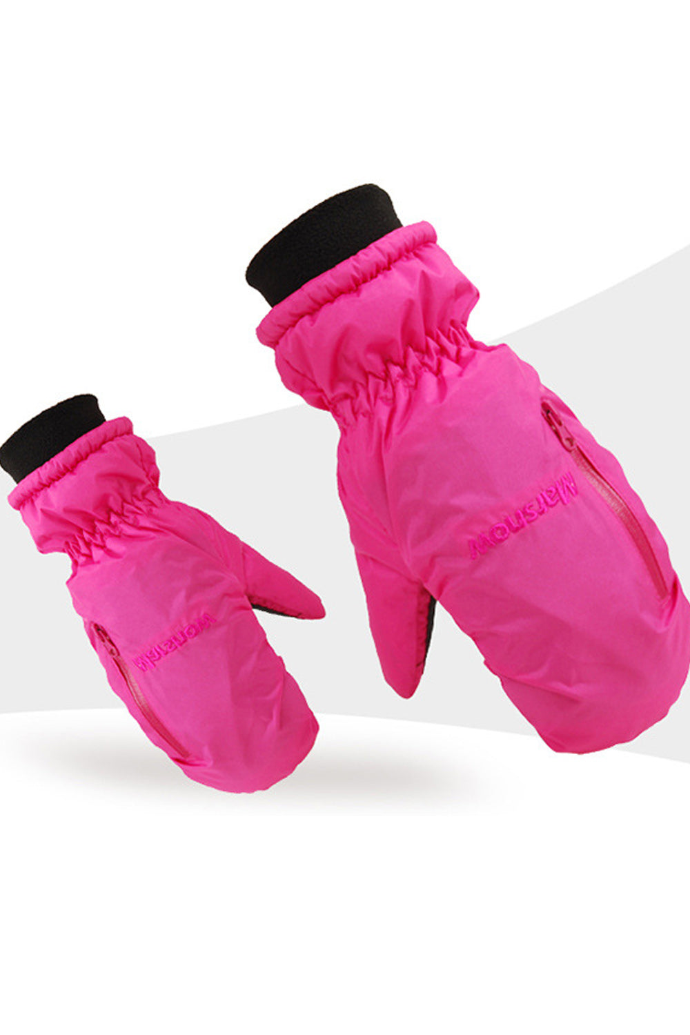 Women Warm Letter Embroidered Water Repellent Ski Gloves