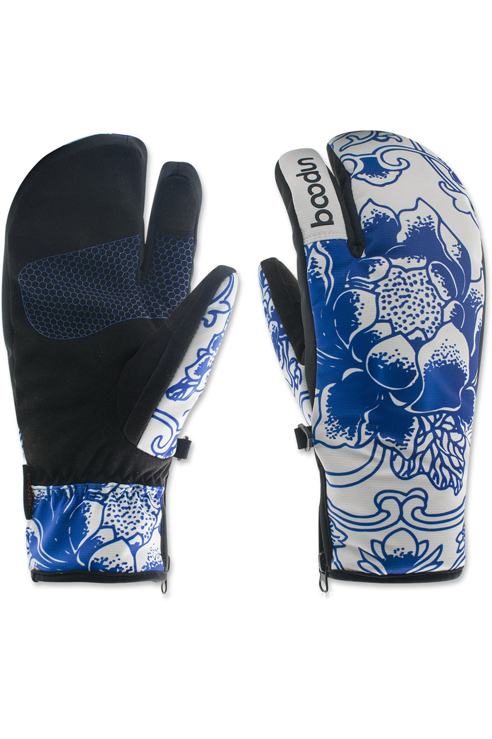 Women Printed Three Finger Warm & Thick Ski Gloves