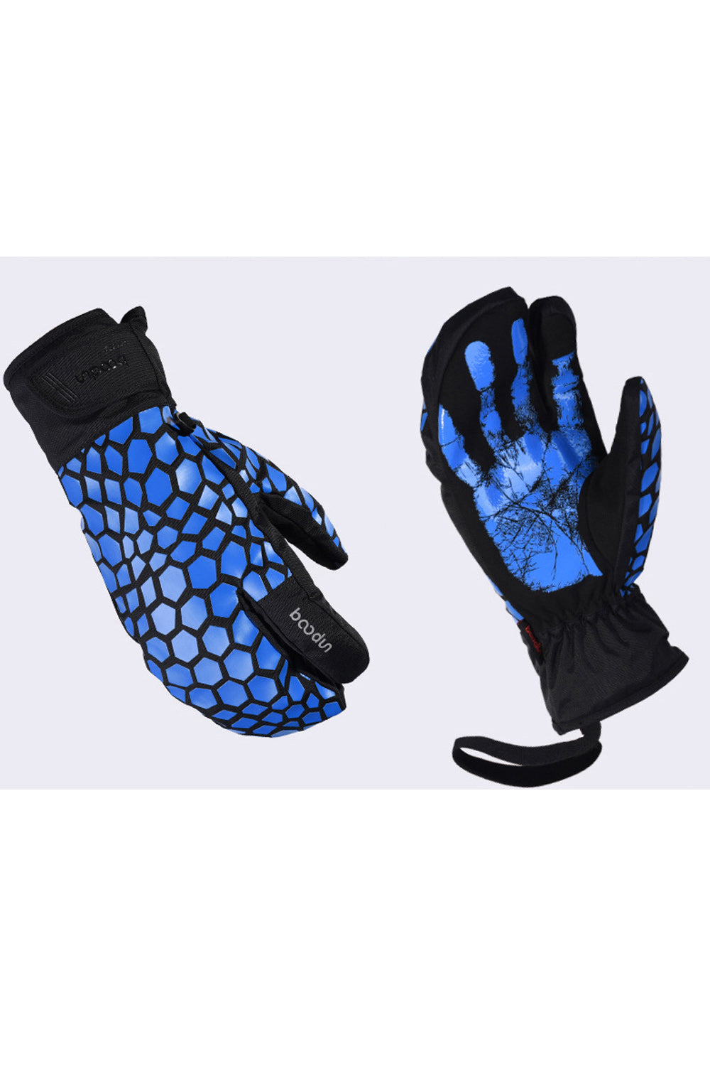 Women Geometric Pattern Warm Windproof Thick Ski Gloves